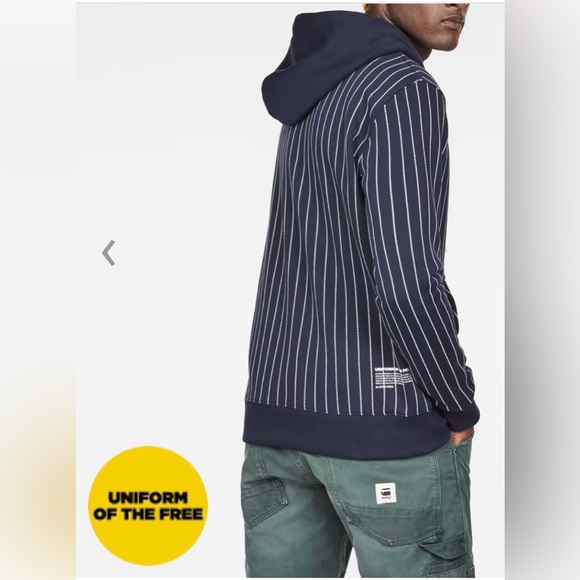 G-Star Core Hooded Pinstripe 1 Sweat, NWT - Picture 5 of 10